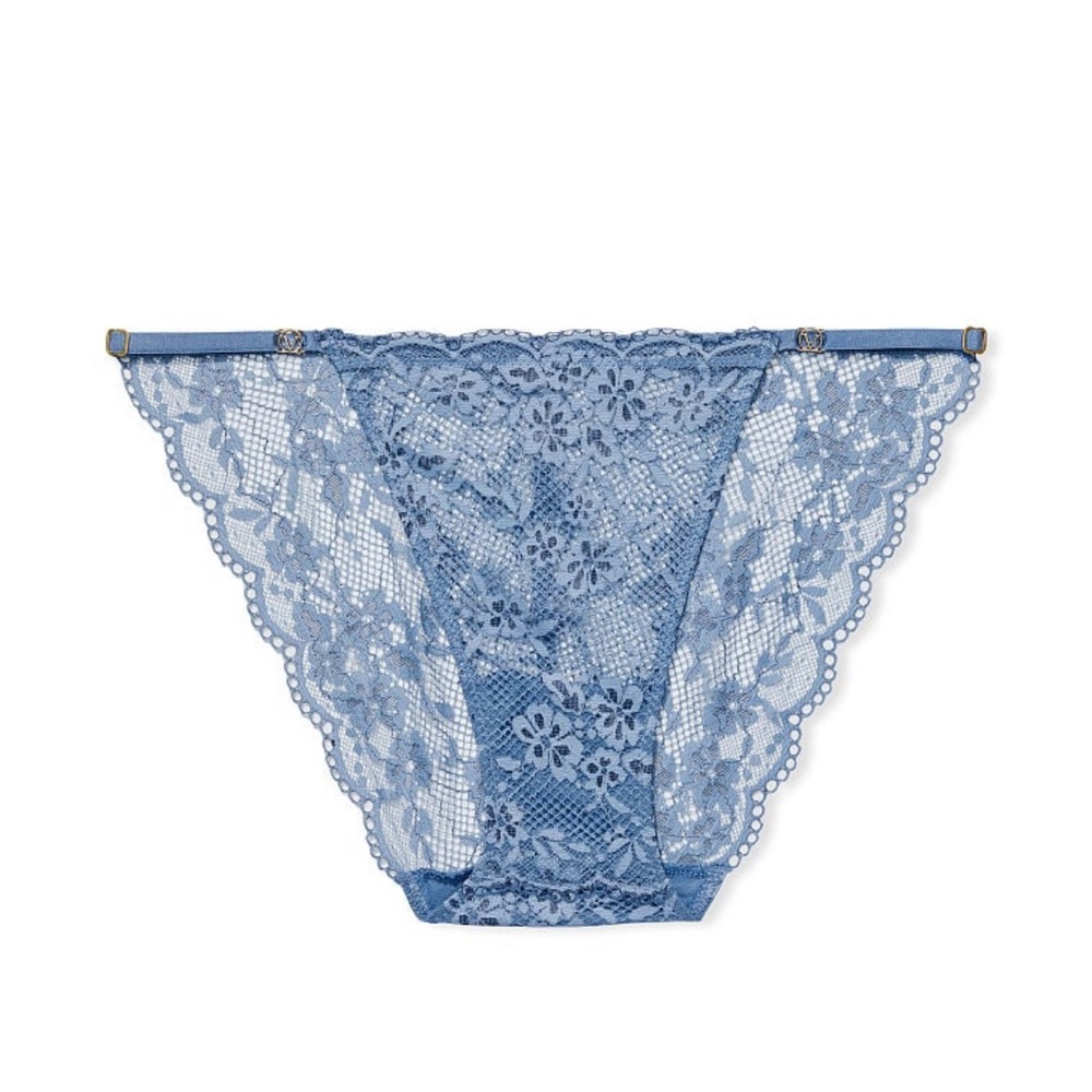 Victoria’s Secret adjustable string bikini color faded denim lace panty